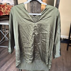 Banana Republic Silky Oversize Shirt in New Mallard Green